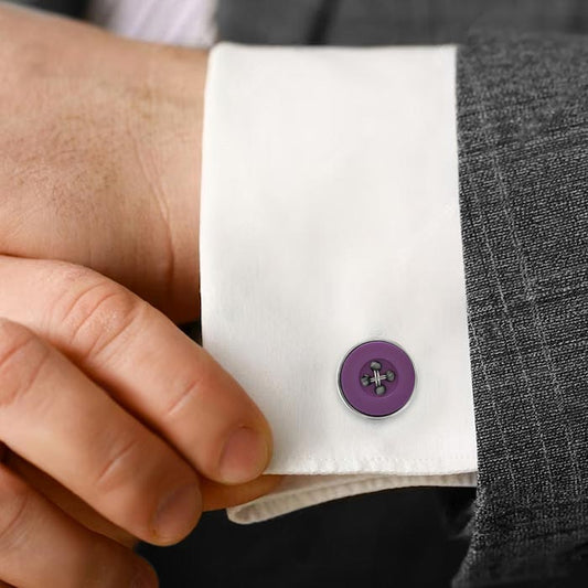 Silver Purple Enamel Limited Edition Cufflinks