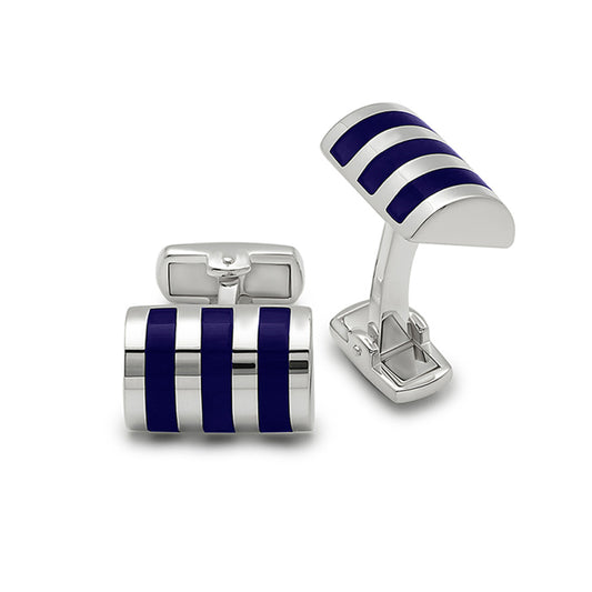 Silver Blue Stripe Limited Edition Cufflinks