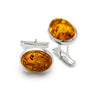 Silver Round Champagne Crystal Limited Edition Cufflinks