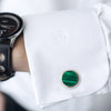 Silver Green Tide Crystal Limited Edition Cufflinks
