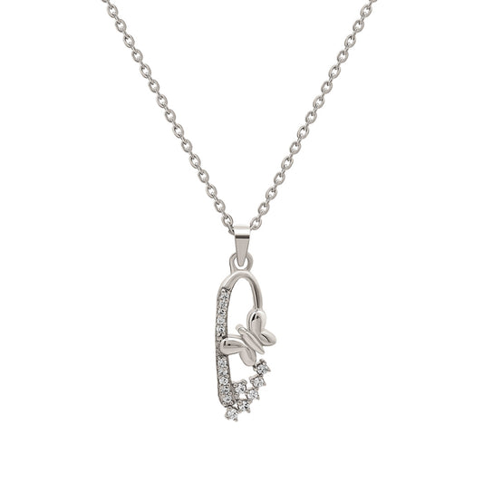 Silver Serene Pendant with Chain