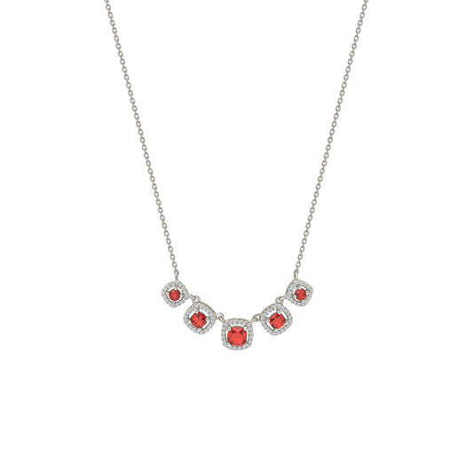 Silver Red Royalty Necklace