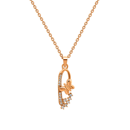 Rose Gold Serene Pendant with Chain