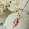 Rose Gold Sparkle Amulet Pendant with Chain