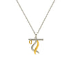 Two Tone 18k Gold plated Baasuri Pendant with Chain