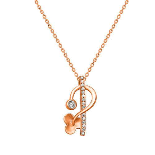 Rose Gold Cluster Pendant with Chain