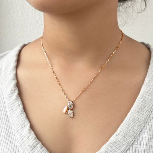 Rose Gold Jasmine Pendant with Chain