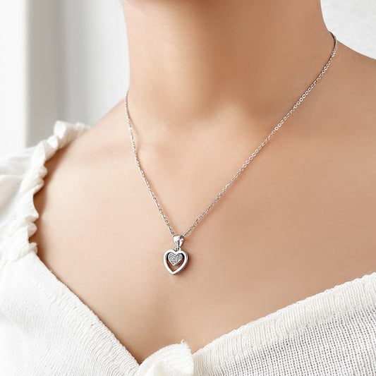 Silver Enchanted Heart Pendant with Chain