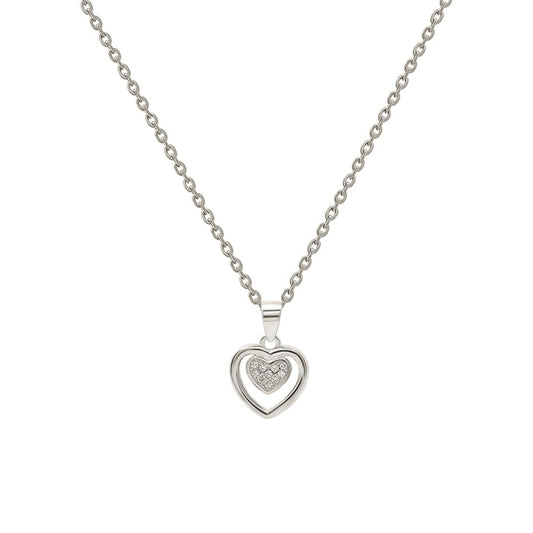 Silver Enchanted Heart Pendant with Chain