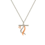 Two Tone Rose Gold Baasuri Pendant with Chain