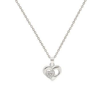 Silver Floating Heart Pendant with Chain
