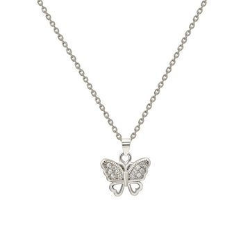 Silver Butterfly Wings Pendant with Chain