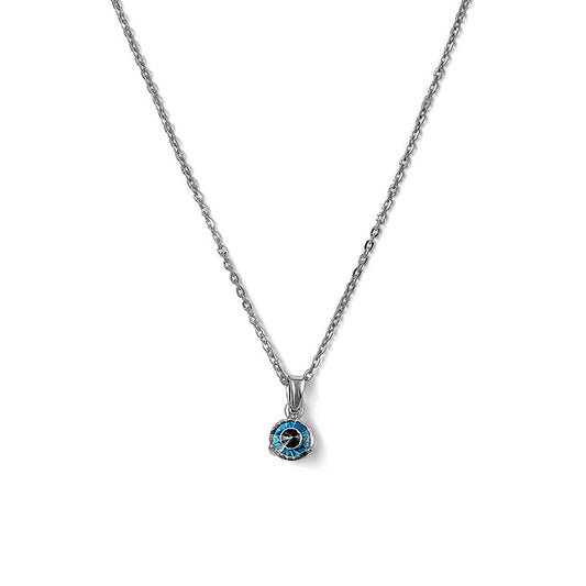 Silver 6 mm Turkish Evil Eye Pendant with Chain