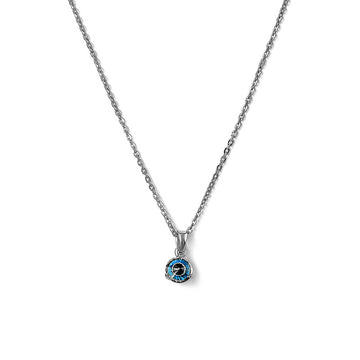 Silver 6 mm Turkish Evil Eye Pendant with Chain
