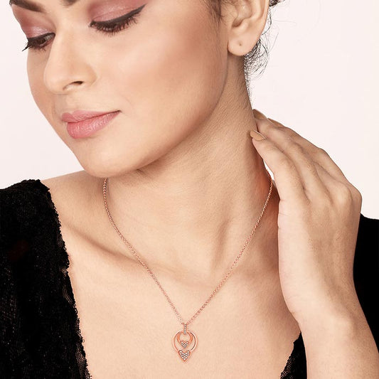 Rose Gold Love Ringelet Pendant with Chain