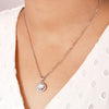Silver Moonlit Pendant with Link Chain