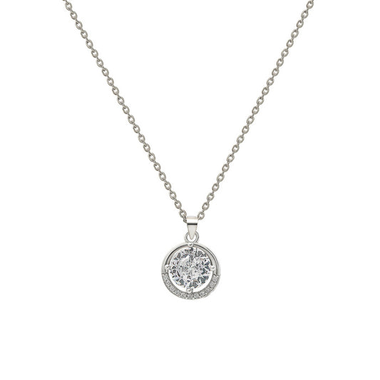 Silver Moonlit Pendant with Link Chain