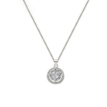 Silver Moonlit Pendant with Box Chain