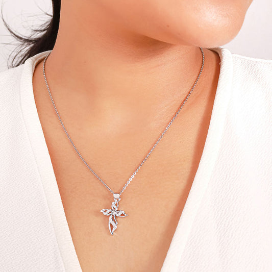 Silver Divine Cross Pendant with Chain