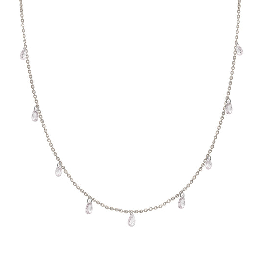 Silver White Crystalized Necklace