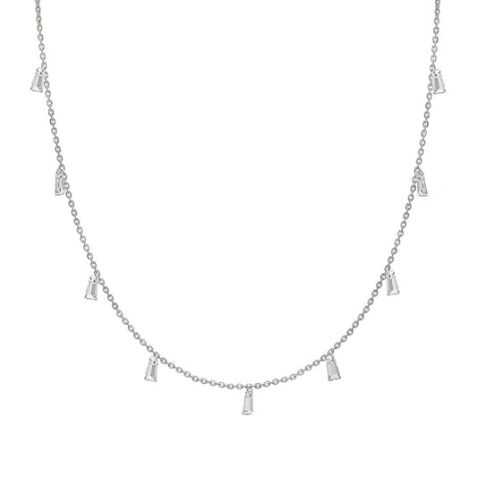 Silver White Radiant Necklace