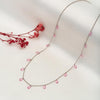 Silver Pink Crystalized Necklace