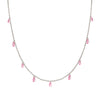 Silver Pink Crystalized Necklace