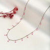 Silver Pink Radiant Necklace
