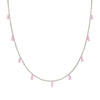 Silver Pink Radiant Necklace