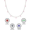 Silver Pink Radiant Necklace