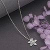 Silver Orchid Pendant with Chain