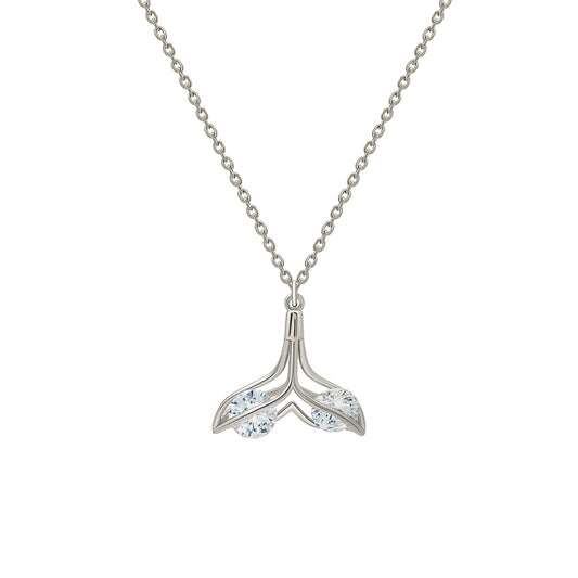 Silver Elegant Mermaid Pendant with Chain