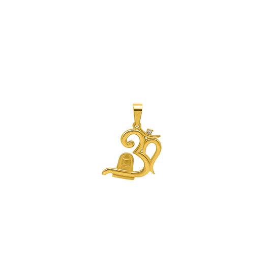 18k Gold plated Om Shivling Pendant