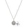 Silver Curl Pendant with Chain (5 in 1 Crystal)