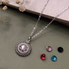 Silver Curl Pendant with Chain (5 in 1 Crystal)