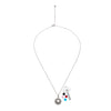 Silver Floral Petal pendant with Chain (5 in 1 Crystal)