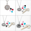 Silver Floral Petal pendant with Chain (5 in 1 Crystal)