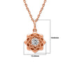 Rose Gold Floral Petal pendant with Chain (5 in 1 Crystal)