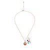 Rose Gold Floral Petal pendant with Chain (5 in 1 Crystal)