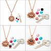 Rose Gold Floral Petal pendant with Chain (5 in 1 Crystal)