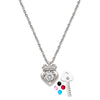 Silver Crowned Heart Pendant with Chain (5 in 1 Crystal)