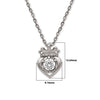Silver Crowned Heart Pendant with Chain (5 in 1 Crystal)