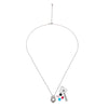 Silver Crowned Heart Pendant with Chain (5 in 1 Crystal)