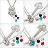Silver Crowned Heart Pendant with Chain (5 in 1 Crystal)