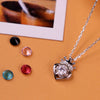 Silver Crowned Heart Pendant with Chain (5 in 1 Crystal)
