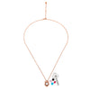 Rose Gold Crowned Heart Pendant with Chain (5 in 1 Crystal)
