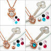 Rose Gold Crowned Heart Pendant with Chain (5 in 1 Crystal)