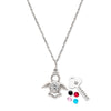 Silver Angelic Turtle Pendant with Chain (5 in 1 Crystal)