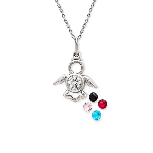 Silver Angelic Turtle Pendant with Chain (5 in 1 Crystal)