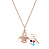Rose Gold Angelic Turtle Pendant with Chain (5 in 1 Crystal)